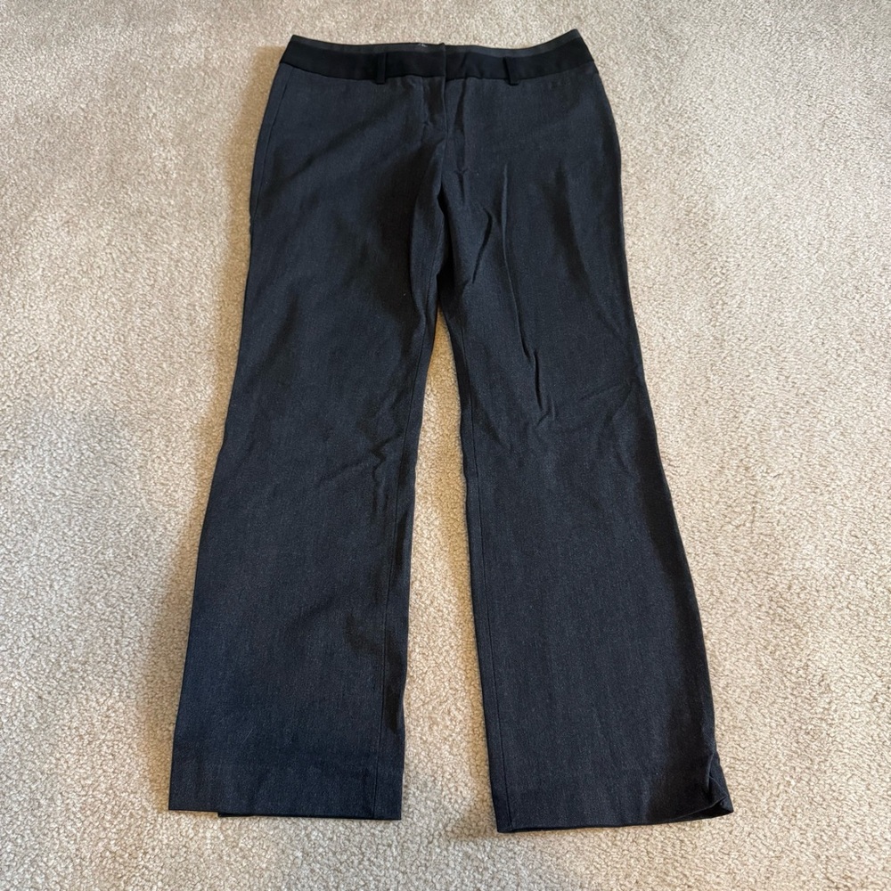 Express Mid Rise Charcoal Grey with Black Trim Editor Pant